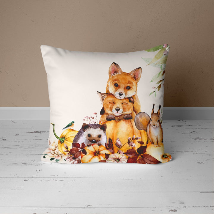 Fall Cushion Case with Fox and Squirrel - UHD006 t