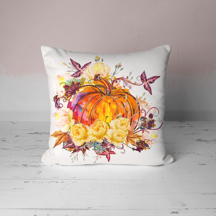 Fall Cushion Case Pumpkin and Leaves- UHD007 t