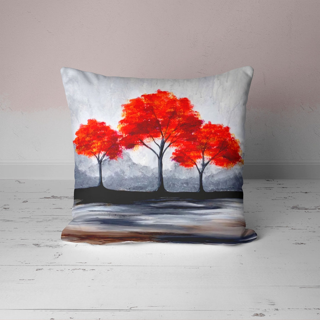 Autumn Tree Cushion Case with Red Leaves UHD016 t