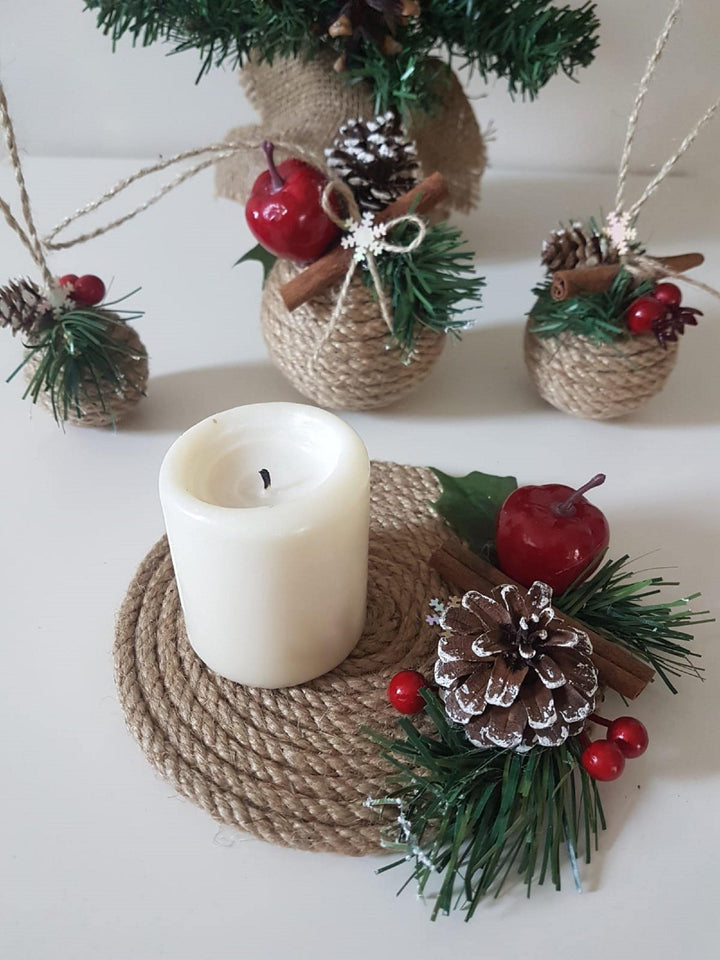 Set of Christmas Tree Ornament|Christmas Gift for Family|Home Decor at Table for Christmas Dinner with Snowflake - Akasia