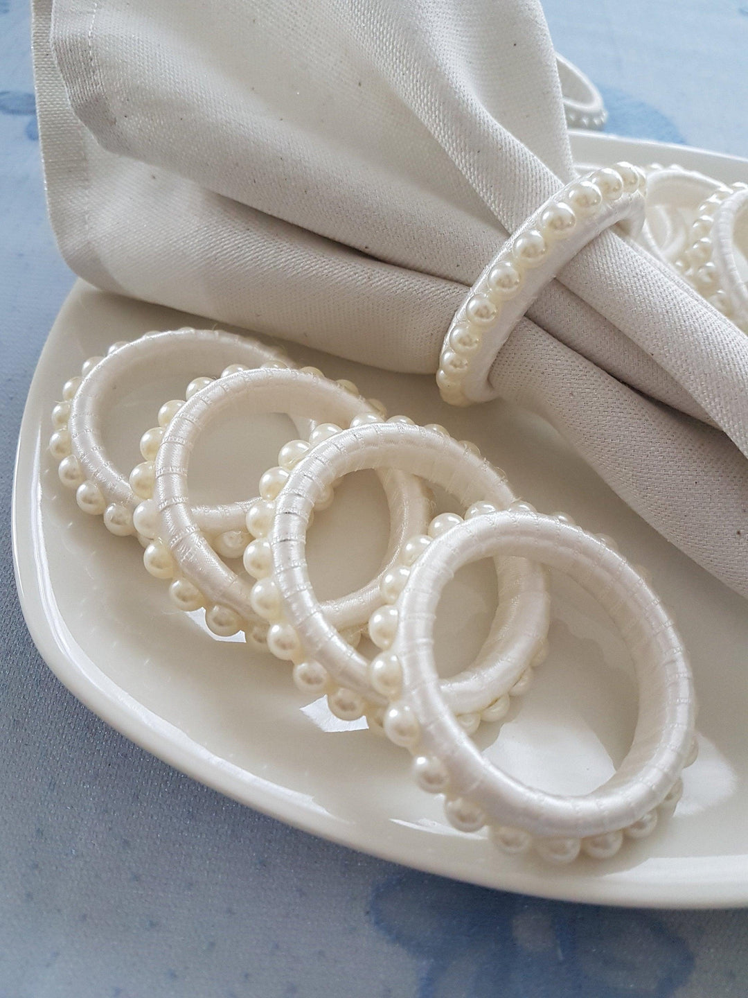 Pearl Napkin Ring|Nautical Napkin Ring|Wedding Decor|Romantic Napkin Holder|Natural Rustic Napkin Rings|Serviette Rings|Wedding Table Decor