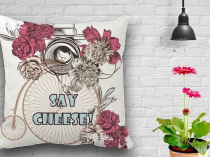 Floral Pillow Cover|Bike Cushion Case|Decorative Living Room Pillow Case|Bedding Home Decor with Flower|Housewarming Gift|Throw Pillow Cover