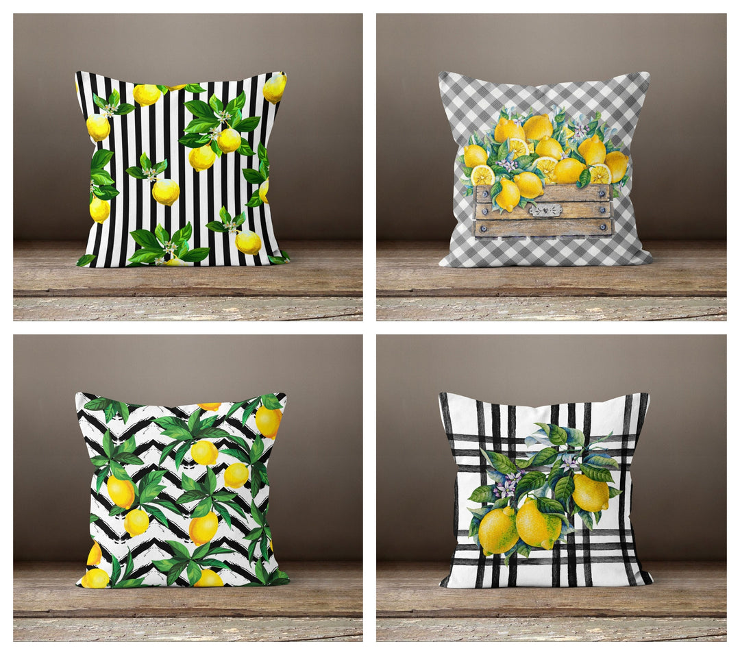 Yellow Pillow Covers Lemon Design Akasia