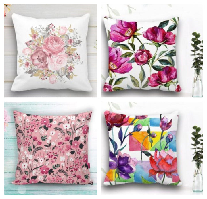 Pink Floral Pillow Cover|Decorative Pillow Case|Powder Pink Flower Decor|Housewarming Cushion Cover|Accent Pillow Top|Throw Pillow Case