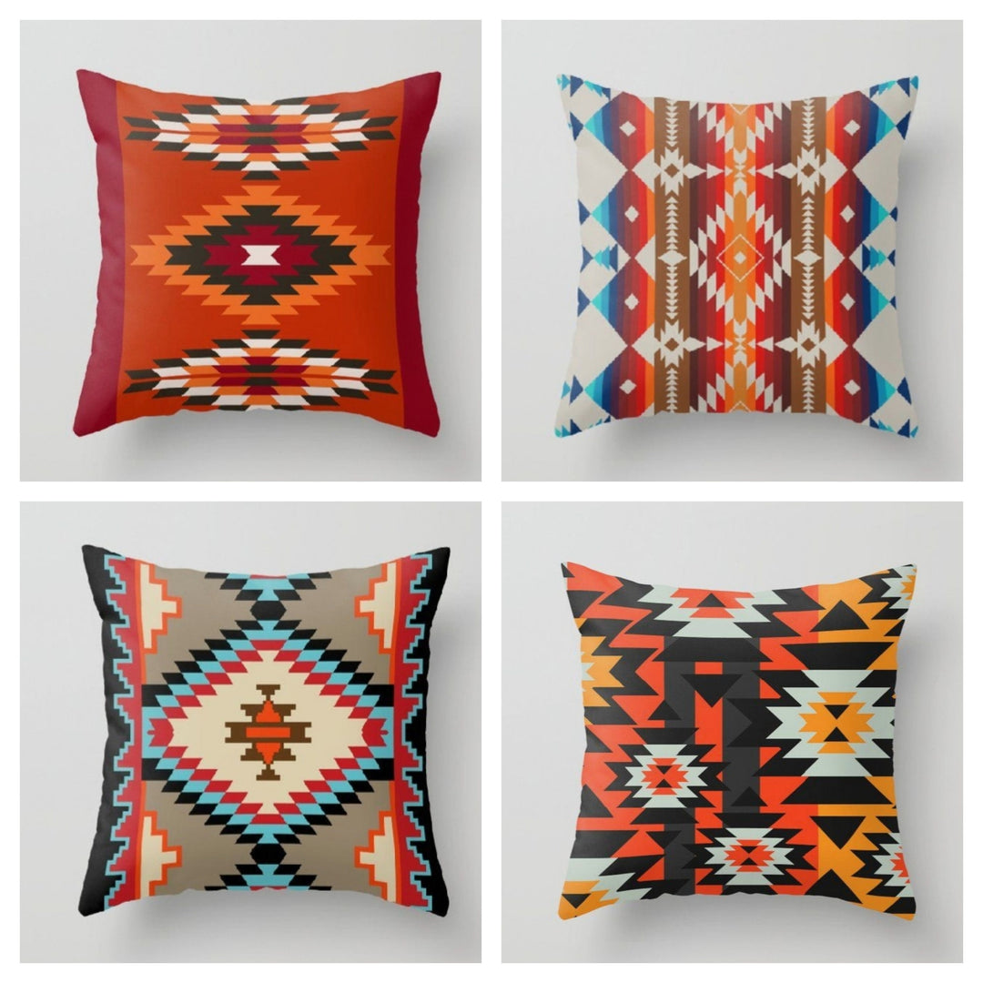 Terracotta Pillow Cover|Brick Color Southwestern Cushion Case|Decorative Pillow Case|Aztec Home Decor|Farmhouse Decor|Geometric Pillow Case