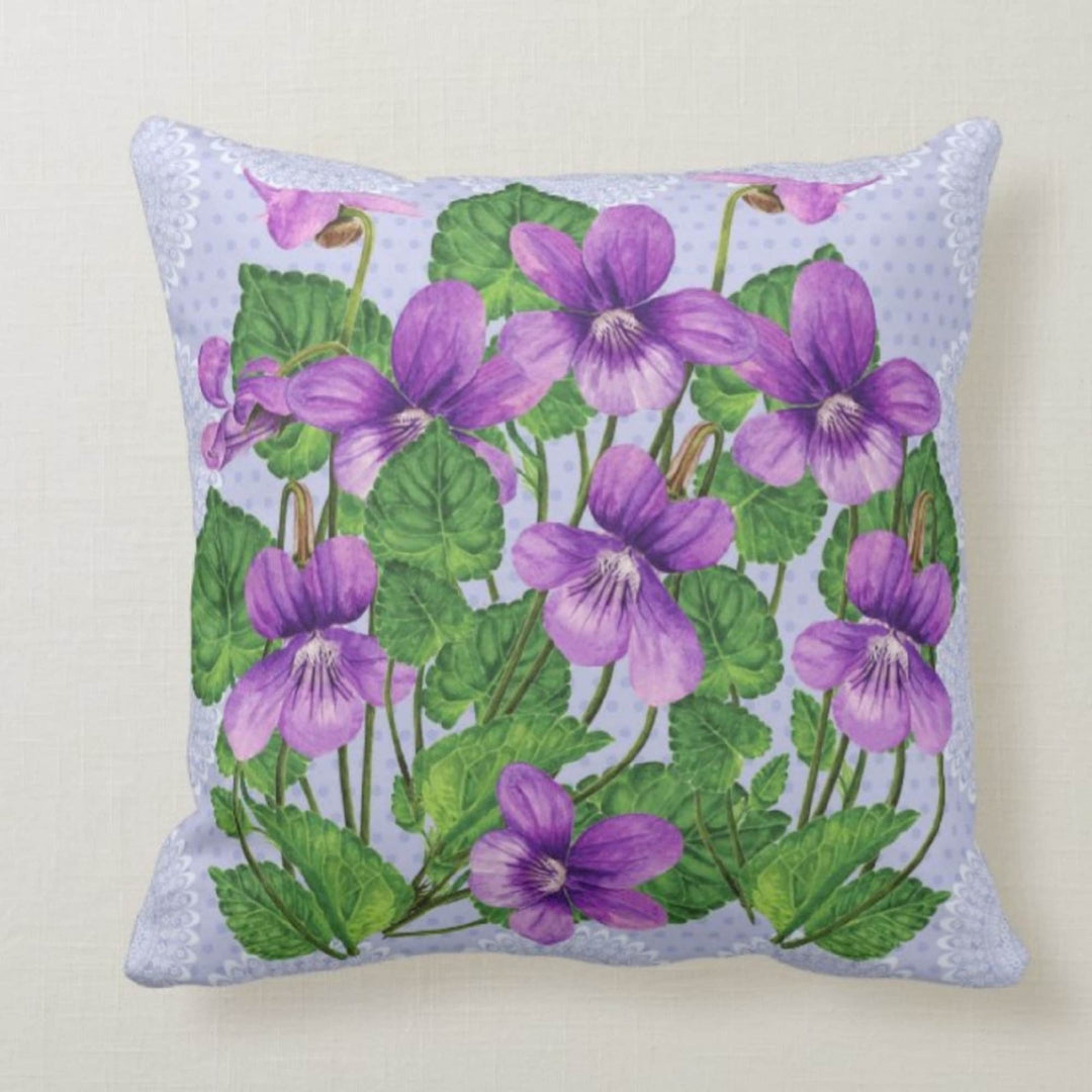 Purple Floral Pillow Cover|Summer Cushion Cases|Decorative Throw Lumbar Cases|Bedding Home Decor|Housewarming Farmhouse Style Pillow Cases