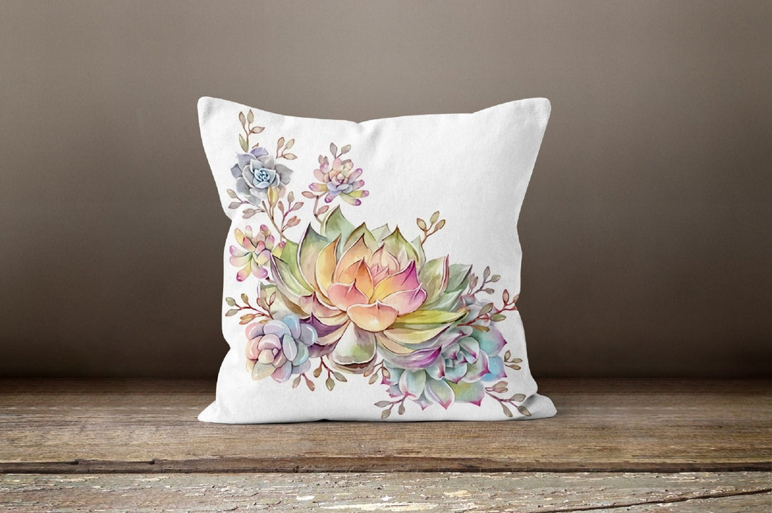 Floral Cactus Pillow Cover|Cactus Cushion Case|Decorative Pillow Case|Boho Bedding Decor|Housewarming Pillow Cover|Cactus Throw Pillow Case