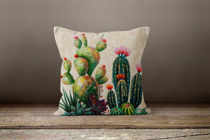 Cactus Pillow Cover|Cactus Cushion Cases|Decorative Cactus Pillow Case|Bedding Home Decor|Housewarming Gift|Floral Cactus Throw Pillow Case