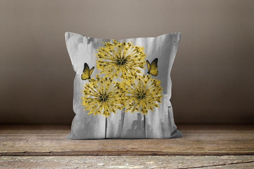 Sunflower Pillow Case|Floral Bird Pillow Cover|Yellow Sunflower Cushion Case|Decorative Pillow Case|Bedding Home Decor|Housewarming Gift