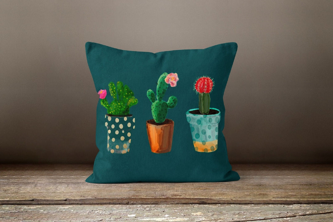 Cactus Pillow Cover|Cactus Cushion Case|Decorative Pillow Cover|Boho Bedding Home Decor|Housewarming Gift |Floral Cactus Throw Pillow Case