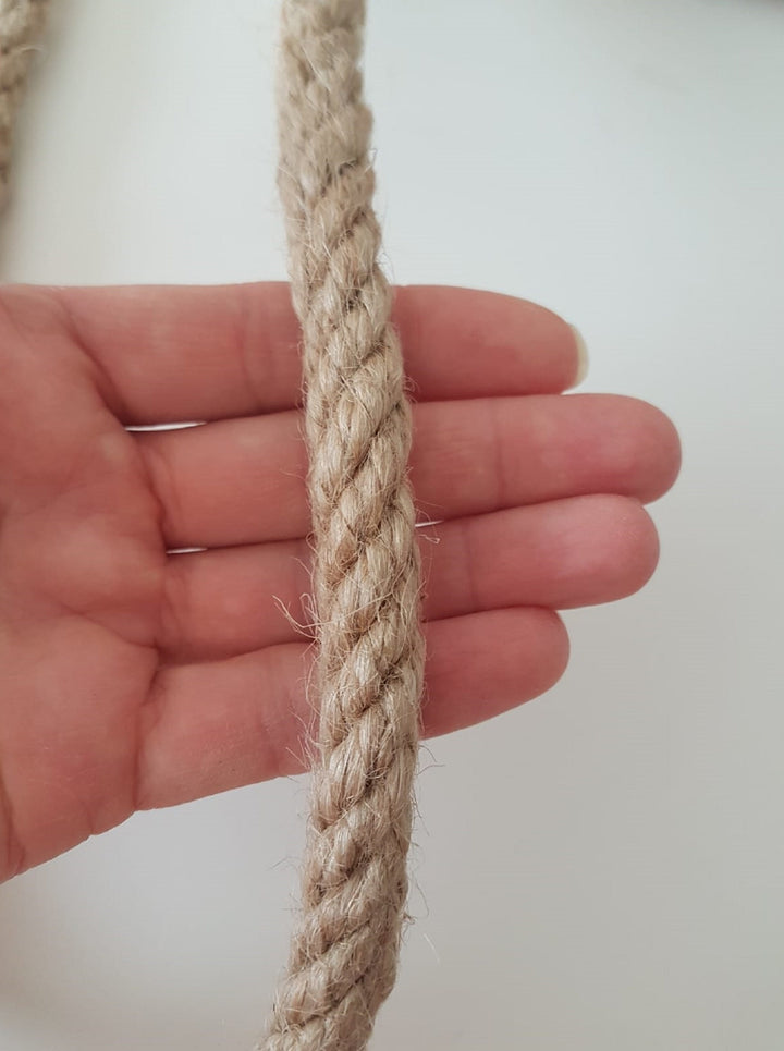 Twisted Jute Rope|Wall Hanging Crafting Natural Rope|Macrame Jute Cord|Decorative Thick Rope|Nautical Decor|Beach Rope|10-8mm.Dia|11 yd =10m