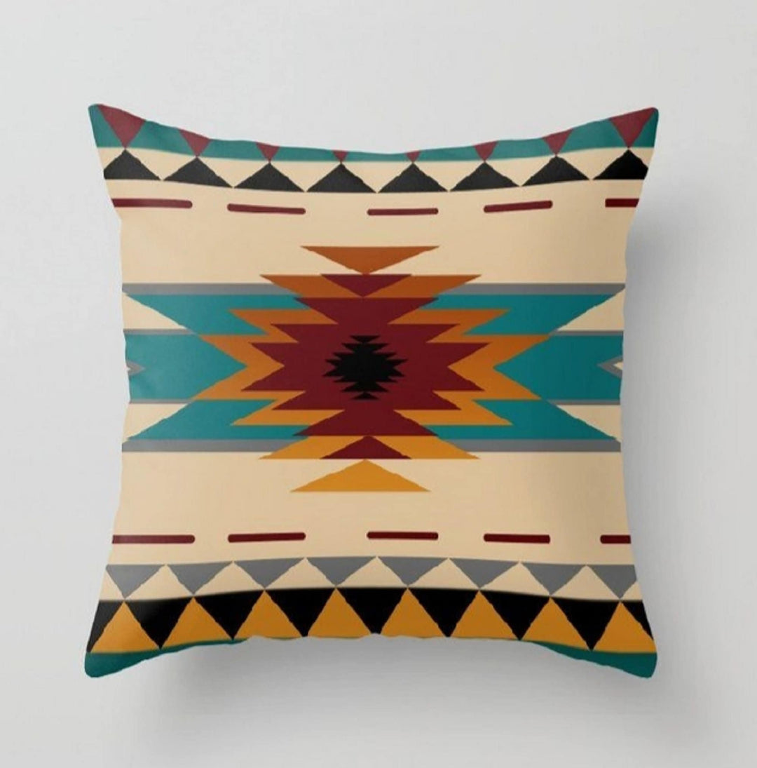 Rug Design Pillow Cover |Terracotta Southwestern Cushion Case|Decorative Pillow Case|Aztec Home Decor|Farmhouse Decor|Geometric Pillow Case