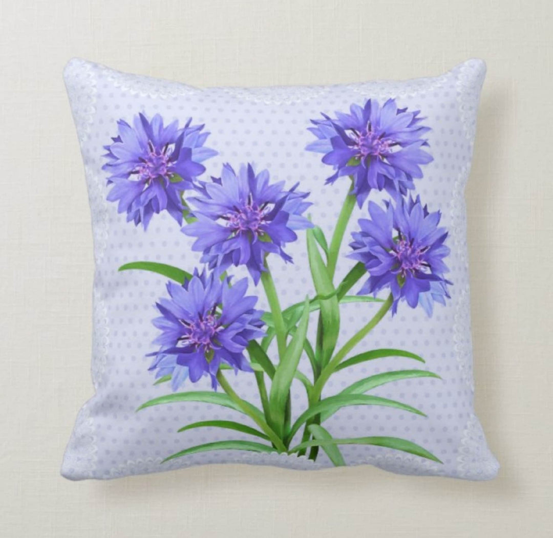 Purple Floral Pillow Cover|Summer Cushion Cases|Decorative Throw Lumbar Cases|Bedding Home Decor|Housewarming Farmhouse Style Pillow Cases