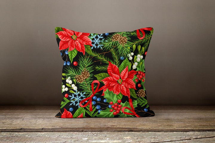 Red Floral Pillow Cover|Pink Summer Cushion Case|Decorative Throw Pillow Case|Bedding Home Decor|Housewarming Farmhouse Style Pillow Case