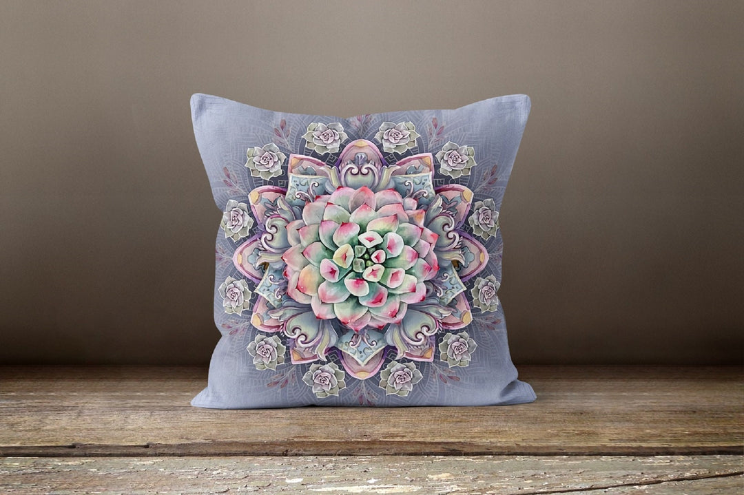 Floral Cactus Pillow Cover|Cactus Cushion Case|Decorative Pillow Case|Boho Bedding Decor|Housewarming Pillow Cover|Cactus Throw Pillow Case