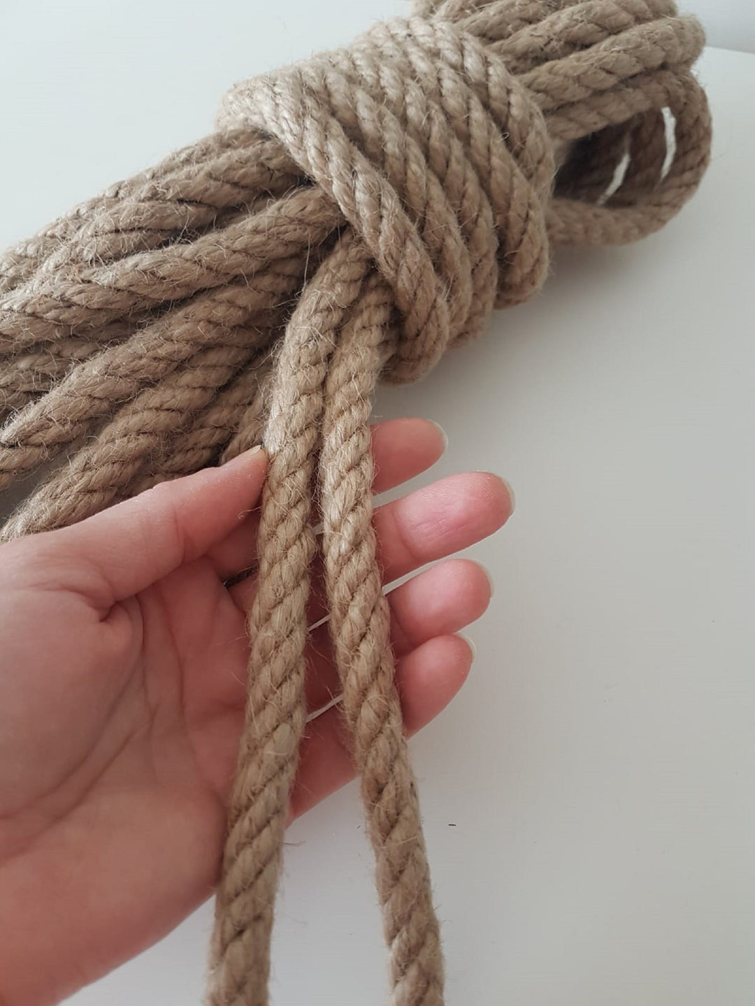 Twisted Jute Rope|Wall Hanging Crafting Natural Rope|Macrame Jute Cord|Decorative Thick Rope|Nautical Decor|Beach Rope|10-8mm.Dia|11 yd =10m