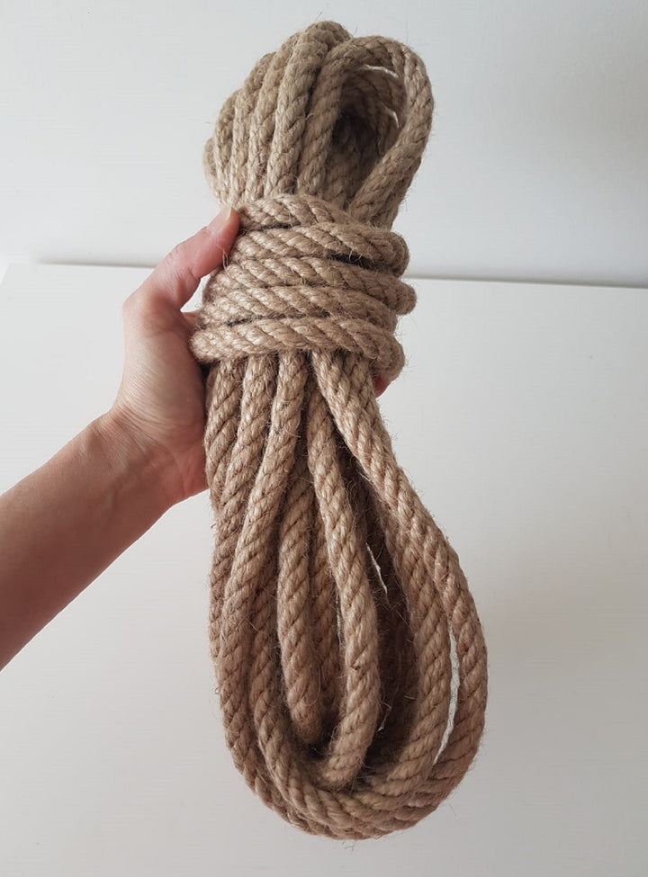 Twisted Jute Rope|Wall Hanging Crafting Natural Rope|Macrame Jute Cord|Decorative Thick Rope|Nautical Decor|Beach Rope|10-8mm.Dia|11 yd =10m