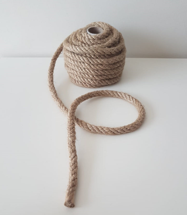 Twisted Jute Rope|Wall Hanging Crafting Natural Rope|Macrame Jute Cord|Decorative Thick Rope|Nautical Decor|Beach Rope|10-8mm.Dia|11 yd =10m