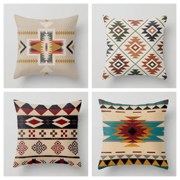 Throw Pillow Cover Western Tribal Geometric Brown Southwest Decorative  Pillow Ca