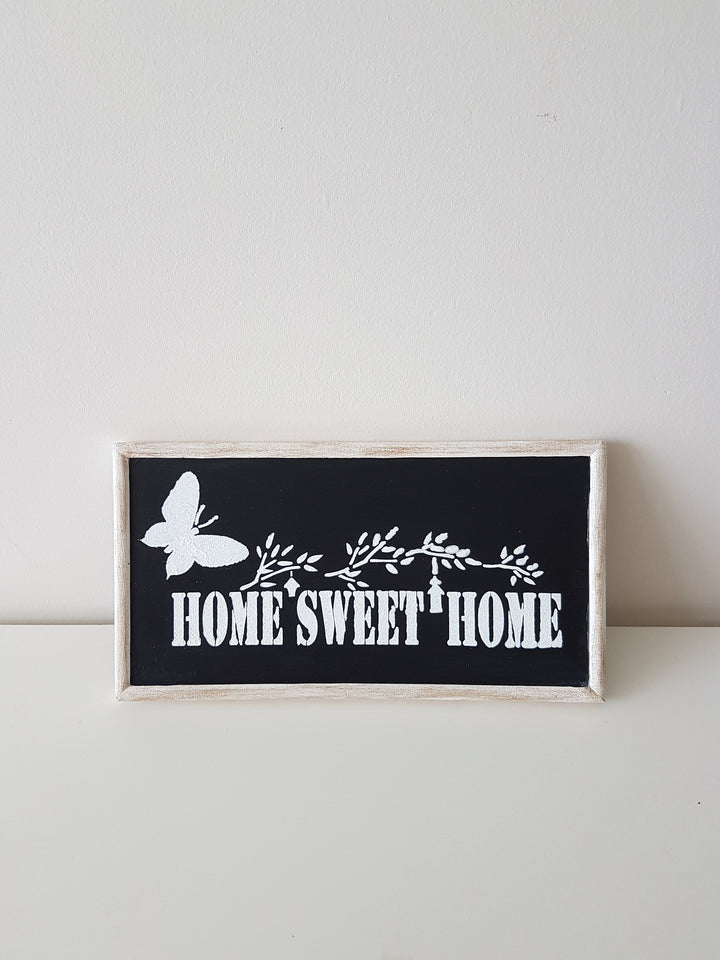 Home Sweet Home Wood Sign|Family Room Wooden Sign|Realtor Wood Gift|Farmhouse Wall Decor|Framed Living Room Sign|Hand Painted with Acrylic