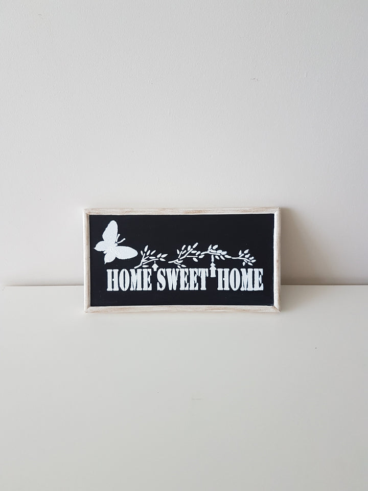 Home Sweet Home Wood Sign|Family Room Wooden Sign|Realtor Wood Gift|Farmhouse Wall Decor|Framed Living Room Sign|Hand Painted with Acrylic