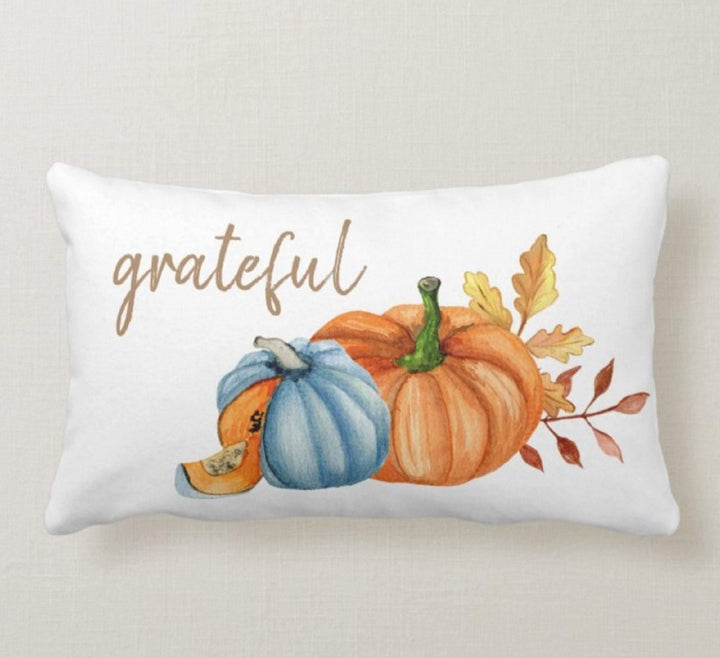 Fall Trend Pillow Cover|Rectangle Cushion Case|Orange Pumpkin Throw Pillow|Halloween Home Decor|Housewarming Farmhouse Welcome Pillow Case