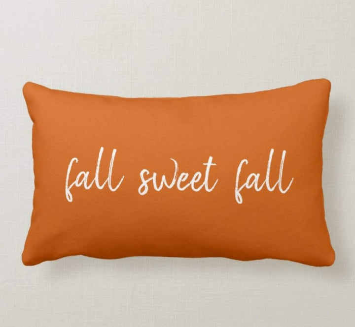 Fall Trend Pillow Cover|Rectangle Cushion Case|Orange Pumpkin Throw Pillow|Halloween Home Decor|Housewarming Farmhouse Welcome Pillow Case