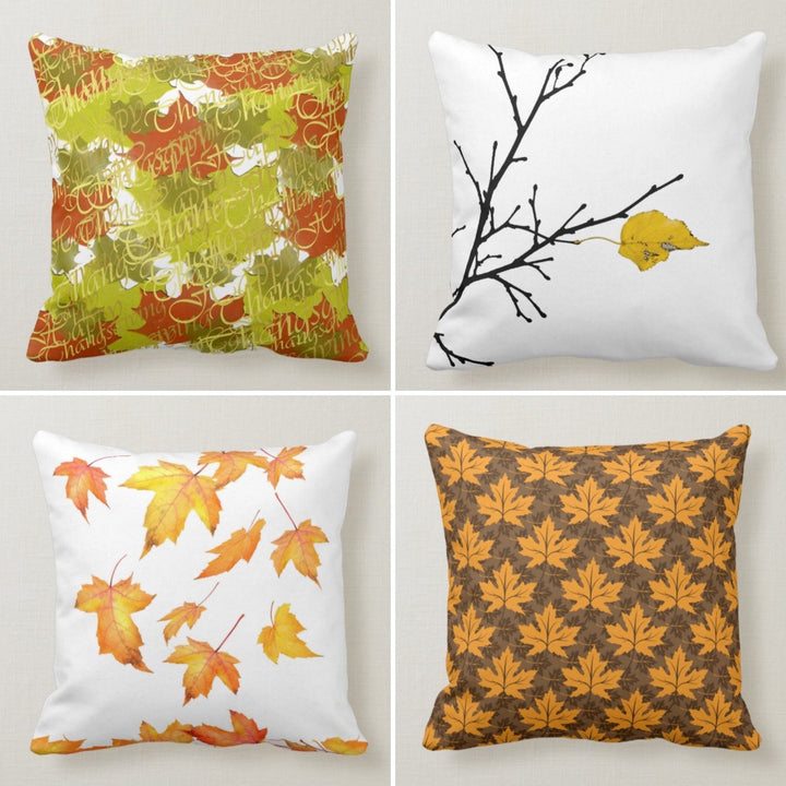 Fall Trend Pillow Cover|Autumn Cushion Case|Orange Leaves Throw Pillow|Decorative Home Decor|Housewarming Thanksgiving Farmhouse Pillow Case