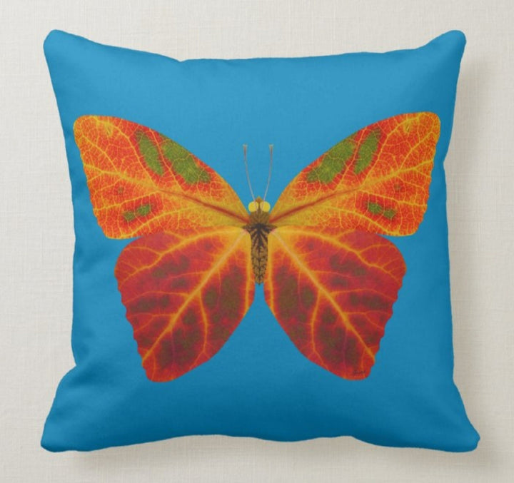 Fall Trend Pillow Cover|Autumn Cushion Case|Orange Leaves Throw Pillow|Decorative Home Decor|Housewarming Farmhouse Butterfly Pillow Case