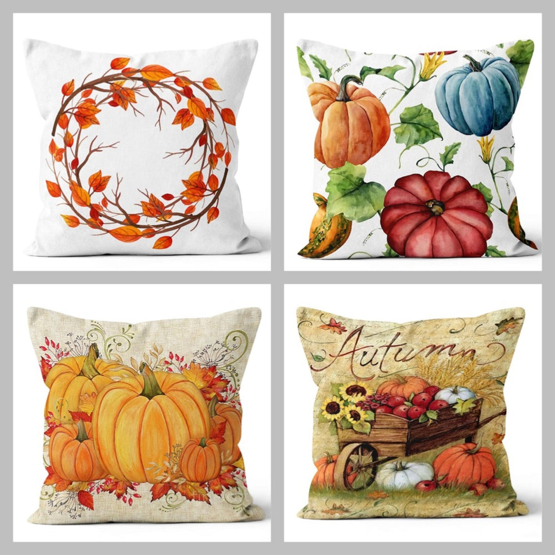 Fall Trend Pillow Cover|Autumn Cushion Case|Orange Pumpkin Throw Pillow|Halloween Home Decor|Housewarming Farmhouse Welcome Pillow Case Gift