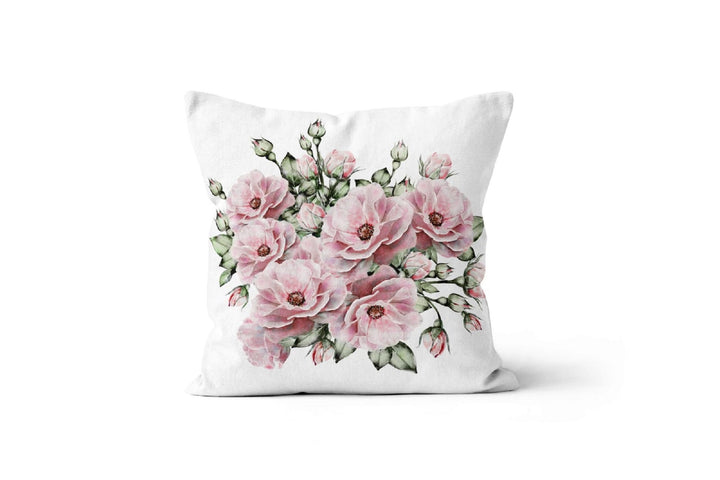 Floral Bird Pillow Case|Bird and Flower Pillow Cover|Decorative Floral Cushion Case|Housewarming Boho Pillow|Farmhouse Powder Pink Pillows