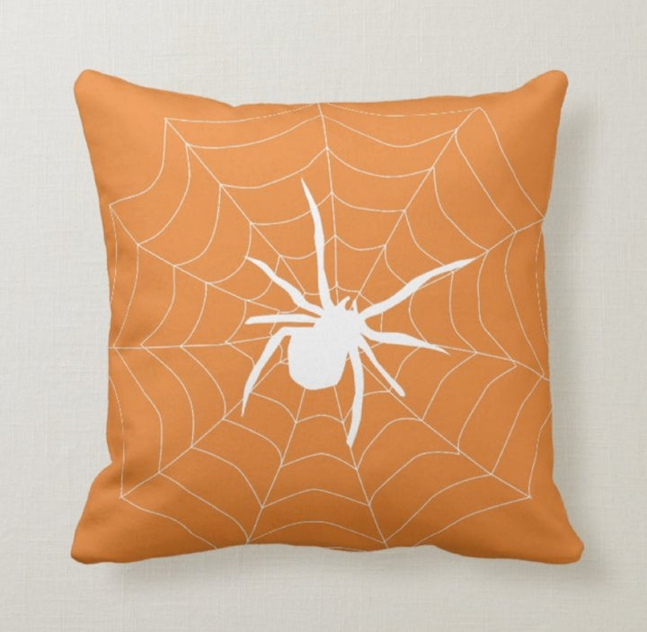 Fall Trend Pillow Cover|Autumn Cushion Case|Orange Leaf Throw Pillow|Spooky Halloween Pumpkin Home Decor|Housewarming Thankful Pillow Top