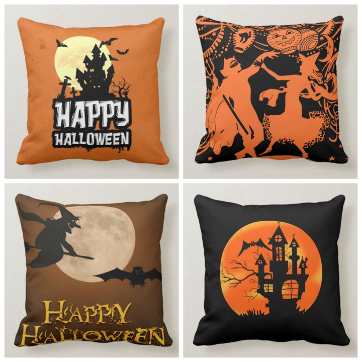 Halloween Pillow Case|Fall Trend Witch Pillow|Autumn Cushion Case|Orange Pumpkin Throw Pillow|Trick or Treat Home Decor|Happy Halloween