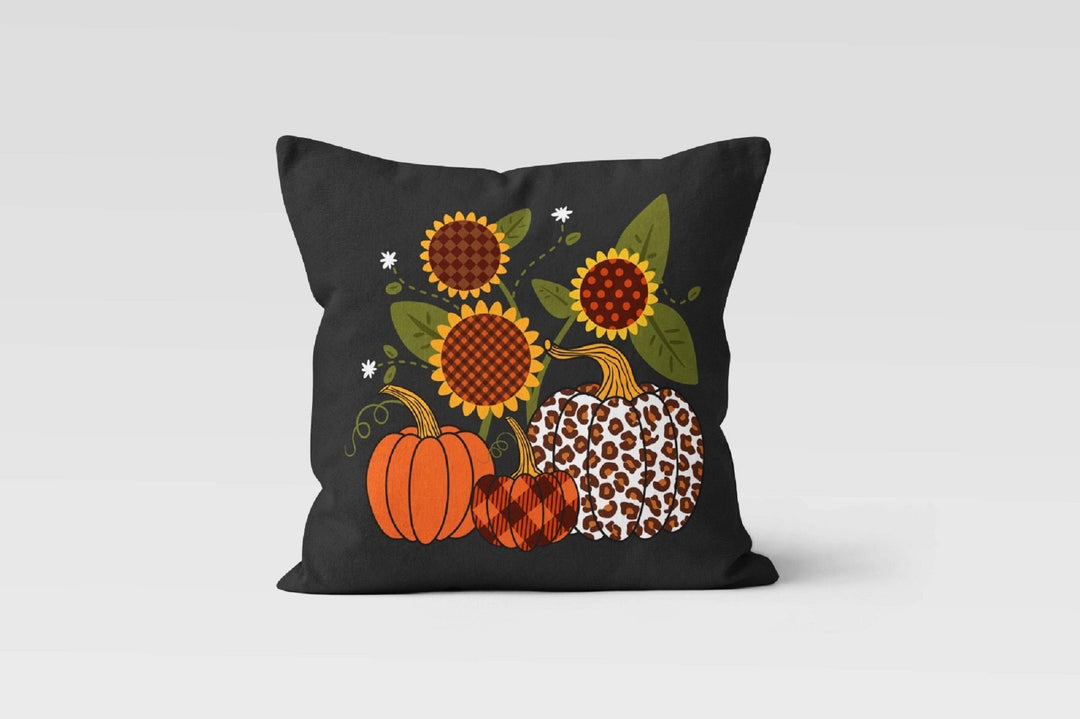 Fall Trend Pillow Cover|Autumn Cushion Case|Orange Pumpkin Throw Pillow|Thanksgiving Hello Fall Home Decor|Housewarming Sunflower Pillow