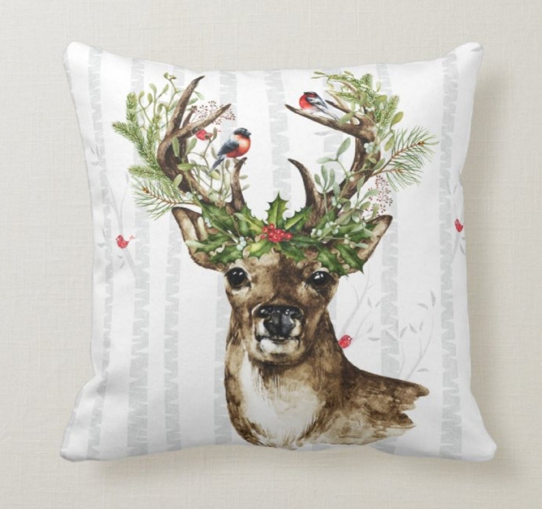 Christmas Pillow Cover|Christmas Cushion Case|Winter Decorative Pillowcase|Xmas Home Decor|Xmas Gift Ideas|Deer Pillow Cover