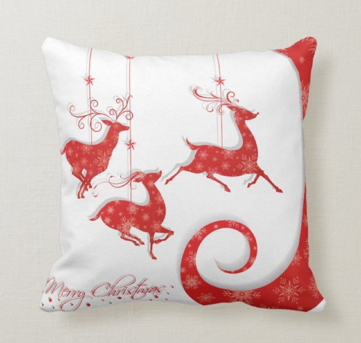 Christmas Pillow Cover|Christmas Cushion Case|Winter Decorative Pillowcase|Xmas Home Decor|Xmas Gift Ideas|Deer Design Cover