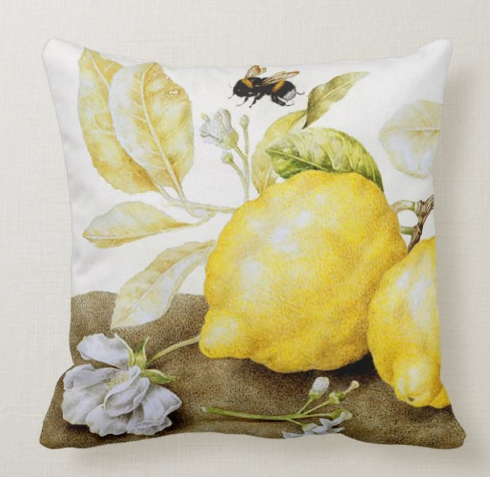 Lemons Pillow Cover|Yellow Lemon Cushion Case|Decorative Cushion Case|Lemon Home Decor|Housewarming Farmhouse Design Lemon Throw Pillow Case