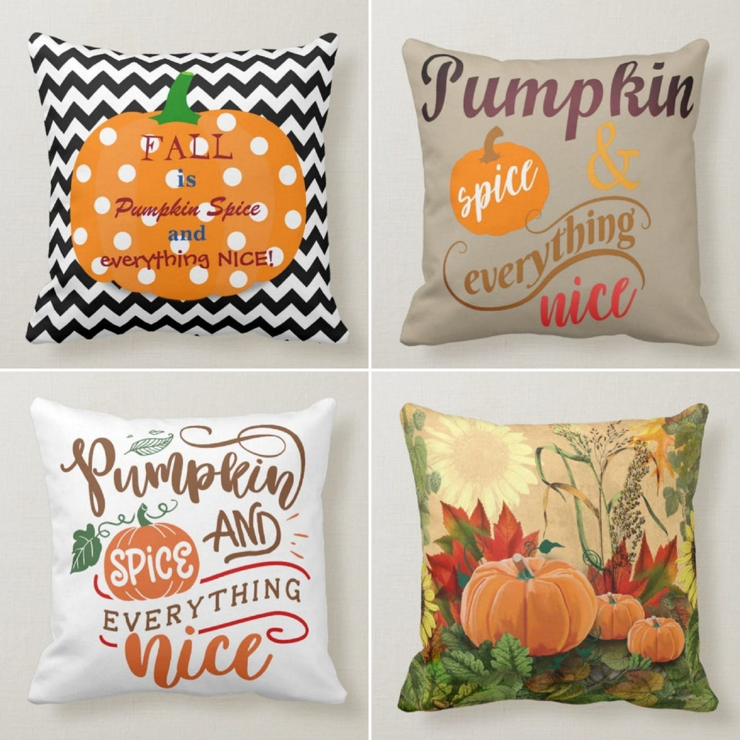 Fall Trend Throw Pillow Top|Autumn Cushion Case|Orange Pumpkin Spice Pillow|Halloween Home Decor|Housewarming Farmhouse Style Pillow Case