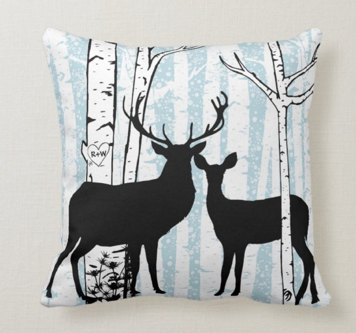 Christmas Pillow Covers|Xmas Deer Decors|Winter Decorative Pillow Cases|Xmas Throw Pillows|Xmas Gift Ideas|Outdoor Pillow|Xmas Pillow Covers