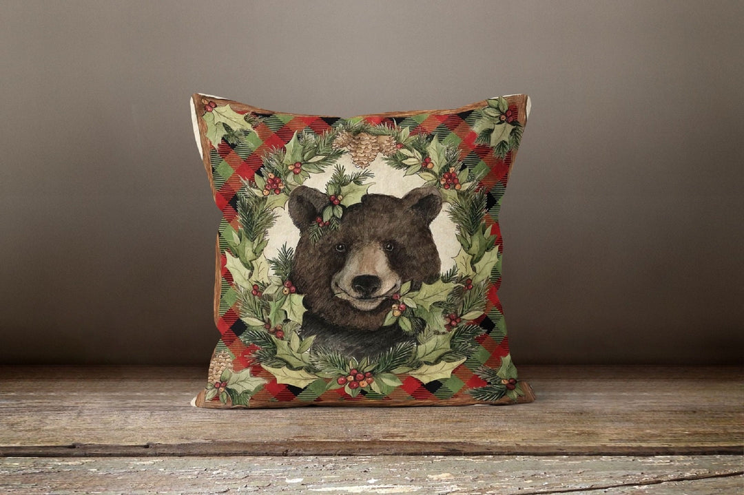 Christmas Pillow Cover|Animals Decoration|Winter Pillow Case|Forest Animal Decor|Outdoor Pillow Cover|Bear Deer Penguin Fox Pillow Cover