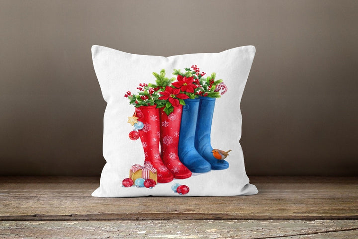 Christmas Pillow Cover|Xmas Ice Skates Decor|Winter Decorative Pillow Case|Xmas Boots Throw Pillow|Xmas Gift|Outdoor Pillow|Xmas Pillow Case