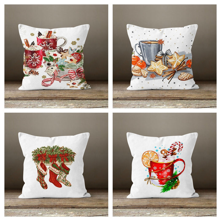 Christmas Pillow Cover|Xmas Cup Decor|Decorative Winter Pillow Case|Cup Socks Throw Pillow|Xmas Gift Ideas|Outdoor Pillow|Xmas Pillow Cover