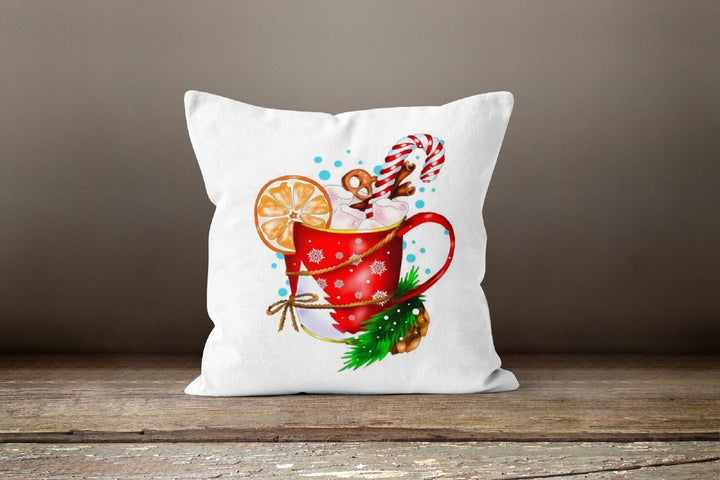 Christmas Pillow Cover|Xmas Cup Decor|Decorative Winter Pillow Case|Cup Socks Throw Pillow|Xmas Gift Ideas|Outdoor Pillow|Xmas Pillow Cover