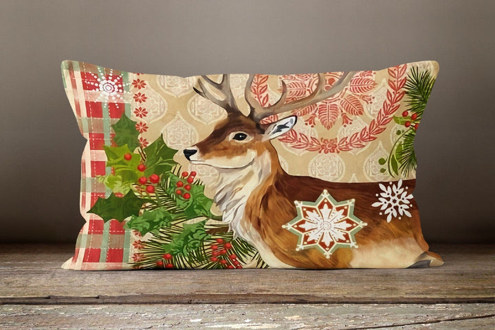 Christmas Pillow Cover|Deer Xmas Decor|Winter Pillow Case|Xmas Gift İdeas|Outdoor Pillow Cover|Housewarming Gift|Christmas Throw Pillow