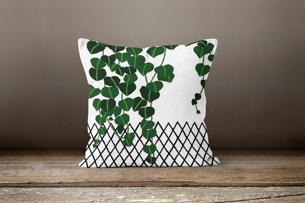 Plants Pillow Cover|Green Leaves Pillow Cover|Floral Cushion Case|Decorative Pillow Case|Bedding Home Decor|Housewarming Outdoor Pillow