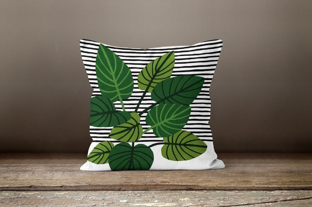 Plants Pillow Cover|Green Leaves Pillow Cover|Floral Cushion Case|Decorative Pillow Case|Bedding Home Decor|Housewarming Outdoor Pillow