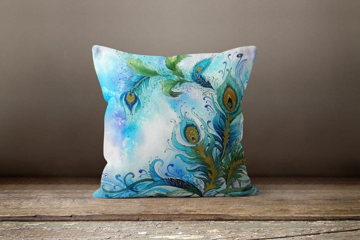 Peacock Pillow Cover|Feather Cushion Cover|Animal Print Home Decor|Housewarming Gift|Outdoor Pillow Cover|Peacock Feather Throw Pillow Case