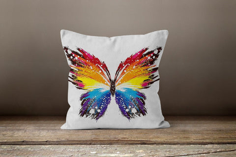 Animals Pillow Cover|Parrot Butterfly Prints Throw Pillow Case|Colorful Decorative Lumbar Pillow|Housewarming Cushion Case|Authentic Pillow