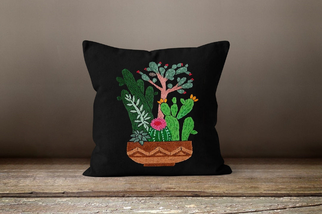 Cactus Pillow Cover|Cactus Cushion Case|Decorative Pillow Case|Boho Bedding Home Decor|Housewarming Gift|Florals Cactus Throw Pillow Case