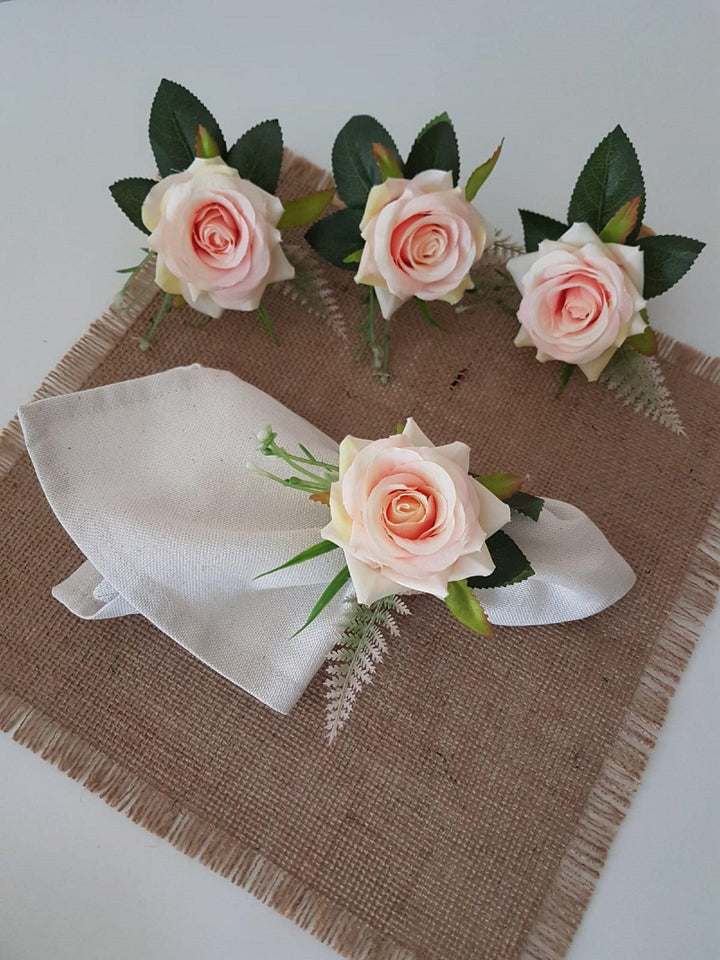 Pink Rose Napkin Ring|Summer Trend Napkin Holder|Floral Napkin Ring|Love Gift For Him or Her|Wedding Table Top|Jute Rope Table Centerpiece